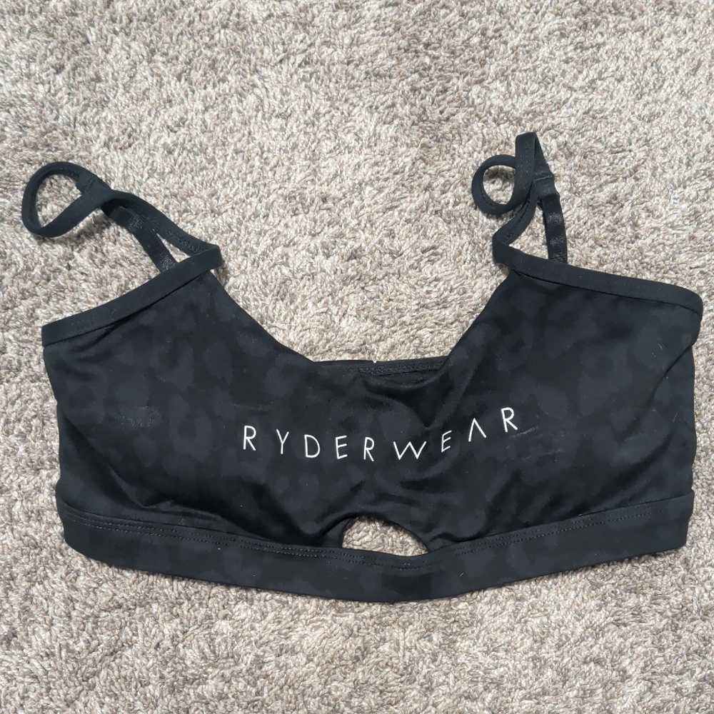 Ryderwear Black Leopard Print Sports Bra